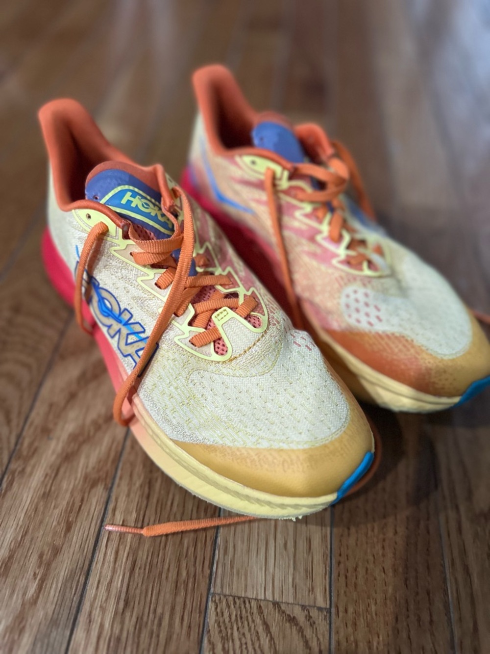Hoka Kids Orange, Yellow & Blue Athletic Sneakers